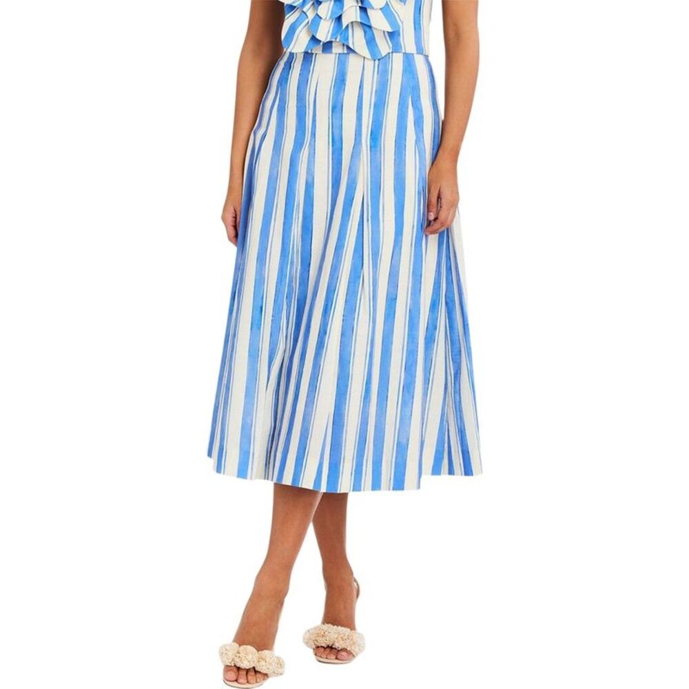 Mestiza New York Womens Seville Pleated Midi Skirt, White